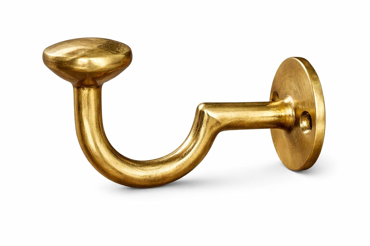 Solid brass coat hooks starter set of 3 - Front View
