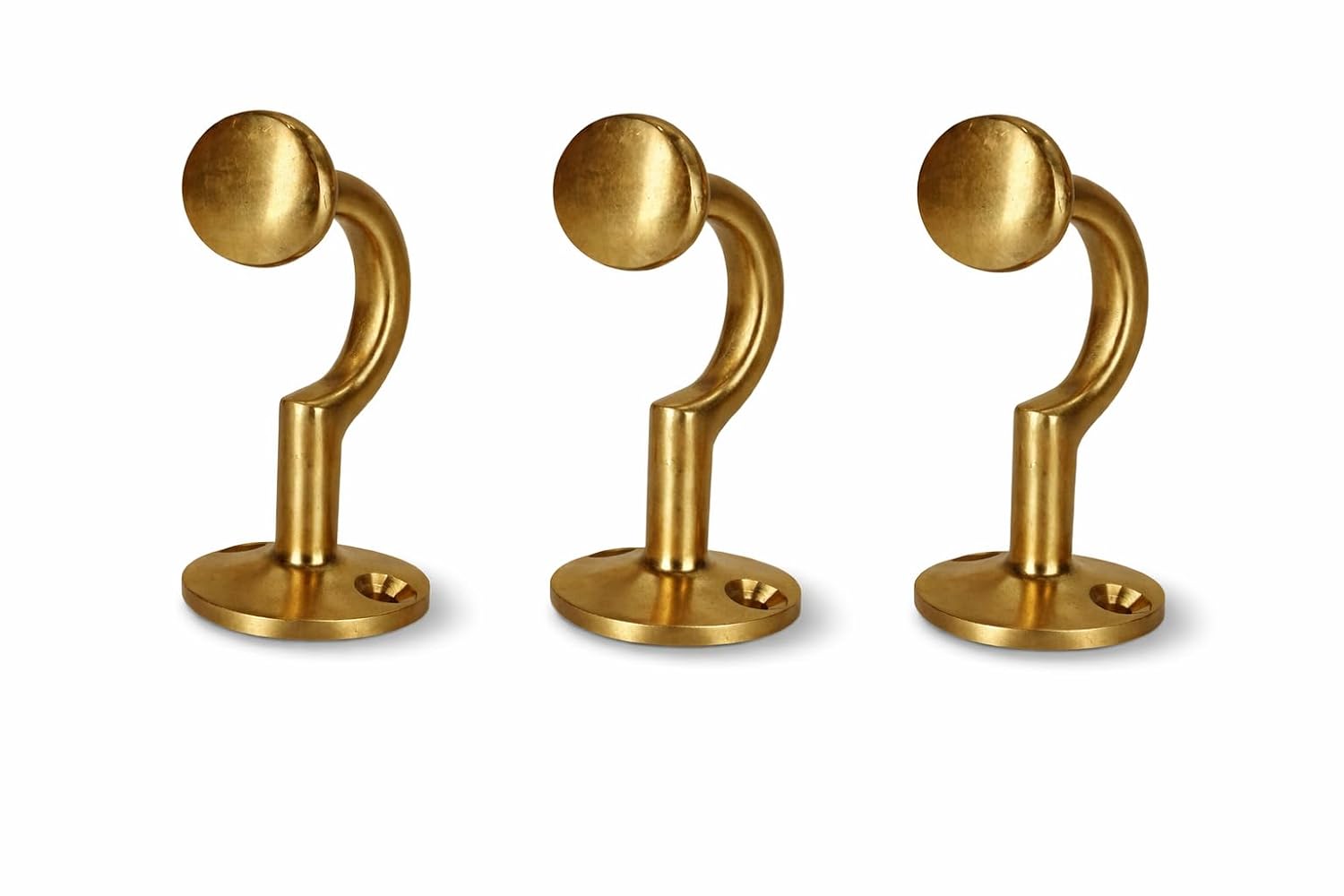 Mudroom hooks solid brass for heavy winter parkas - Profile Angle