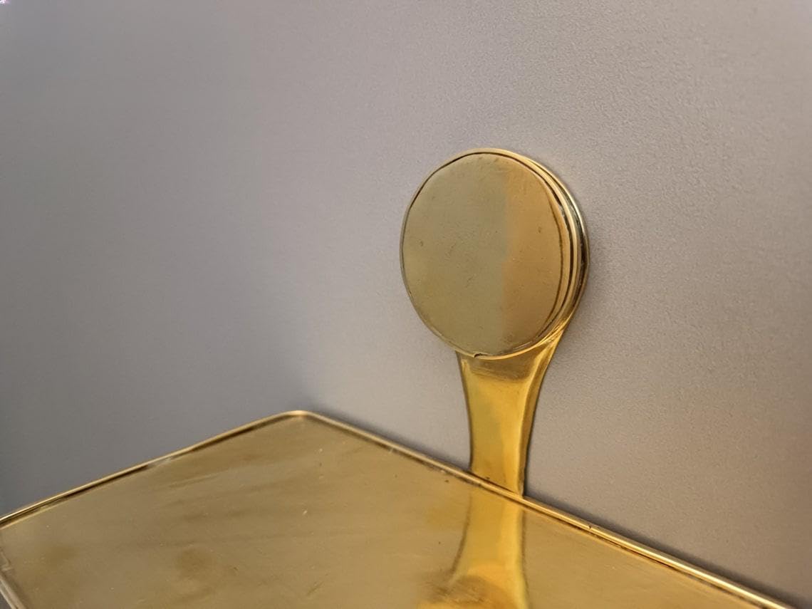 Solid Brass Toilet Paper Holder with Integrated Phone Shelf - Detail Close-up