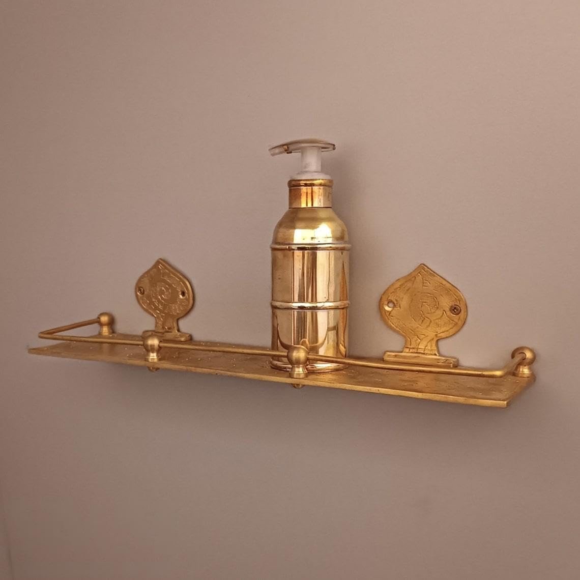 Vintage Solid Brass Wall Storage Rack & Vanity Shelf - Installation & Threads