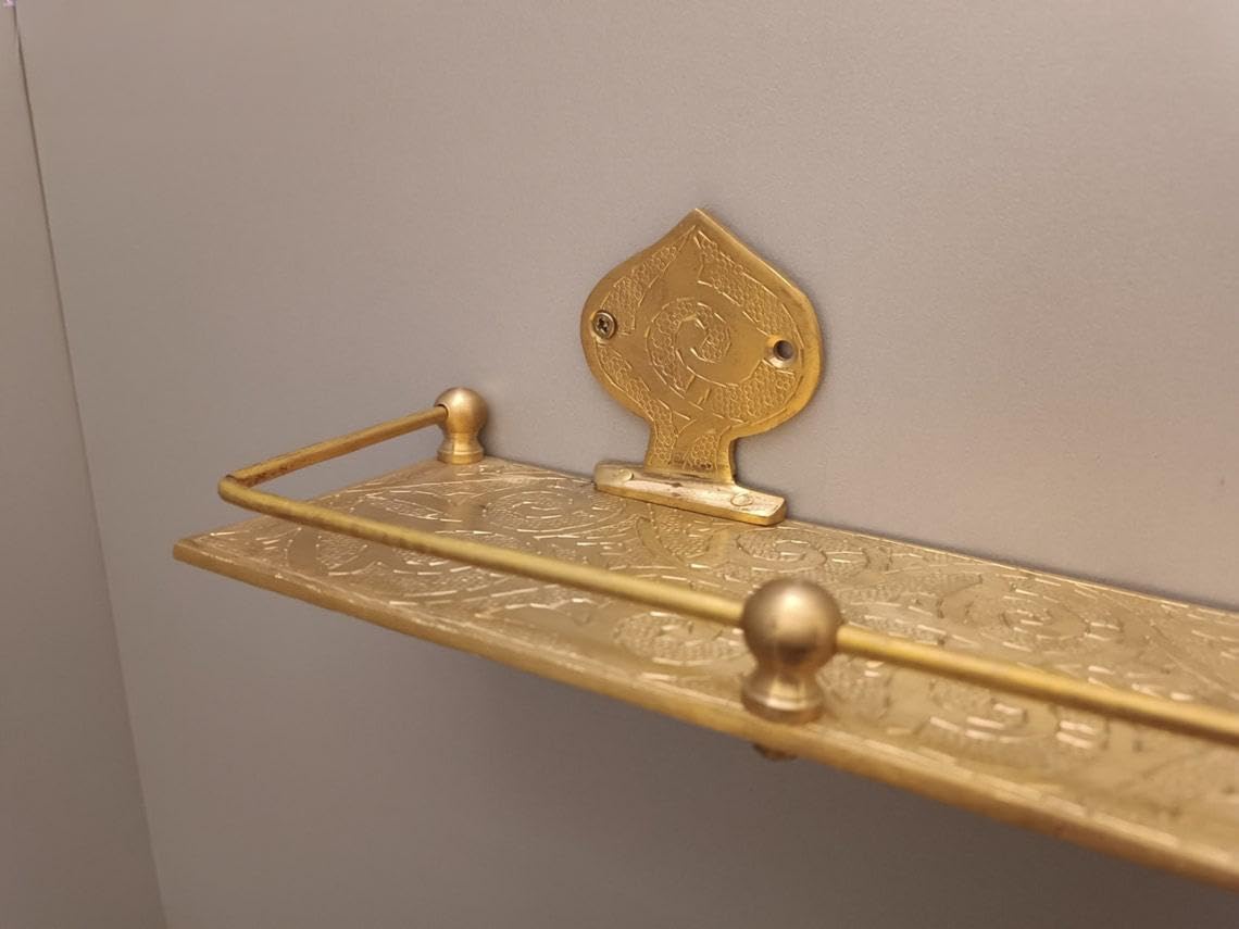 Vintage Solid Brass Wall Storage Rack & Vanity Shelf - In-Situ Styling