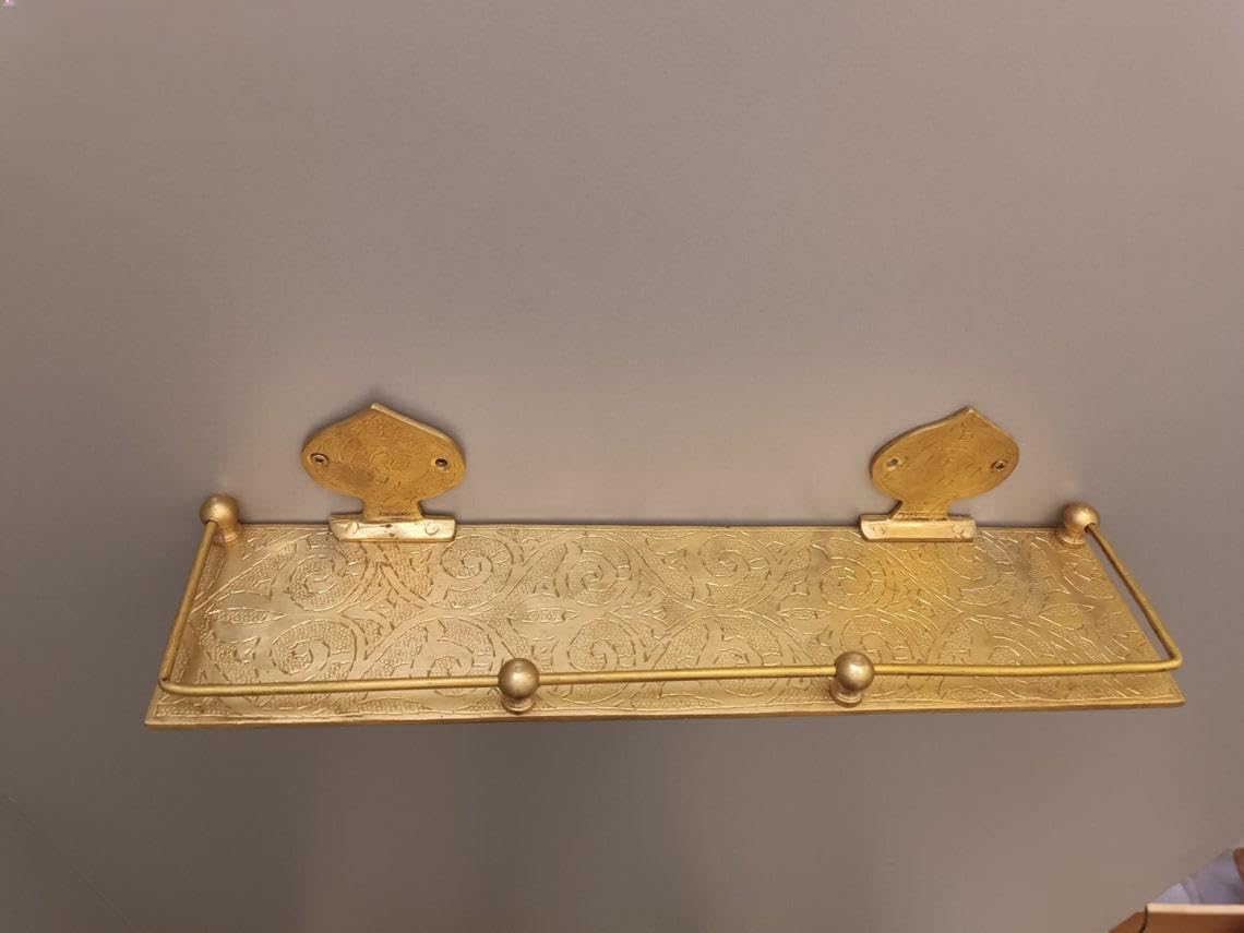 Vintage Solid Brass Wall Storage Rack & Vanity Shelf - Packaging & Accessories