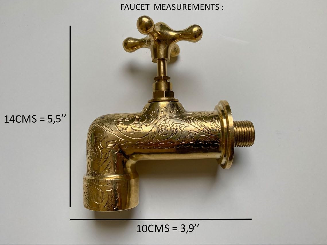 Unlacquered Solid Brass Wall Spigot & Garden Tap - In-Situ Styling