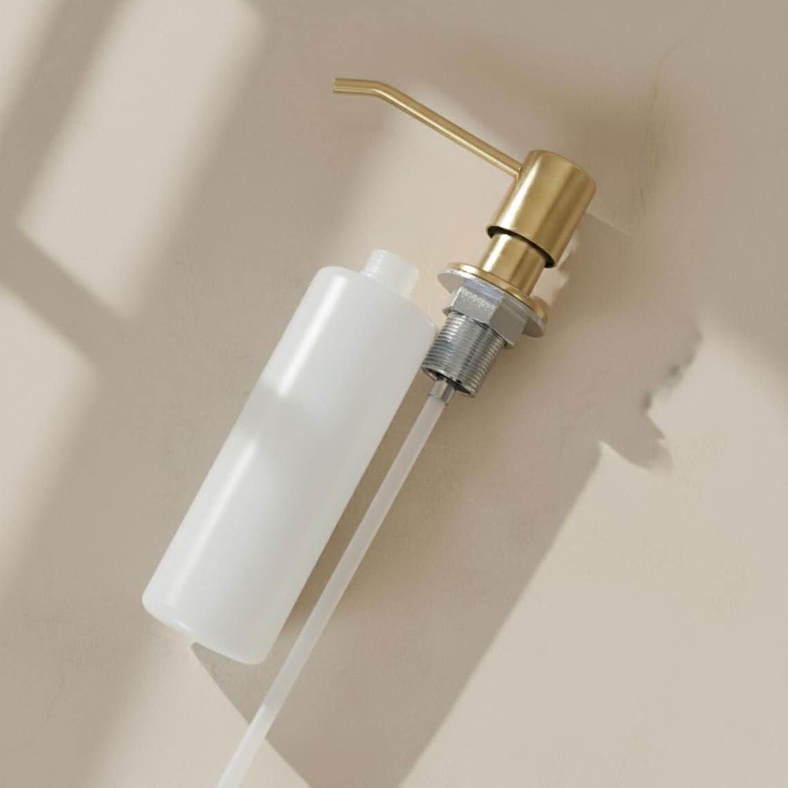 Unlacquered Brass Countertop Built-in Soap Dispenser - Craft Finish