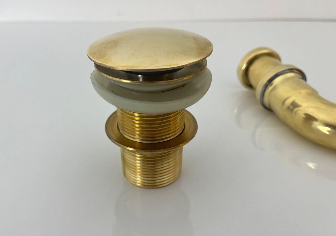 Solid Brass P-Trap & Pop-Up Drain Assembly Kit (1.25 - Profile Angle
