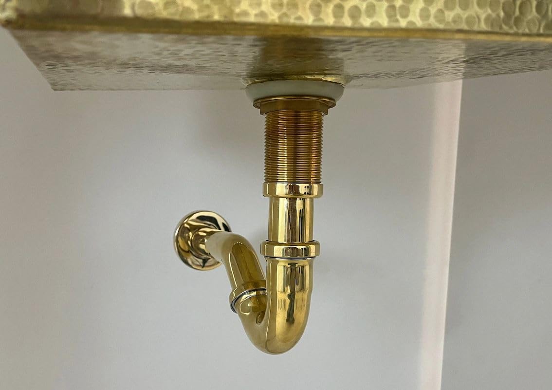 Solid Brass P-Trap & Pop-Up Drain Assembly Kit (1.25 - Craft Finish