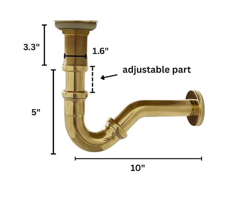 Solid Brass P-Trap & Pop-Up Drain Assembly Kit (1.25 - Foundry Spec