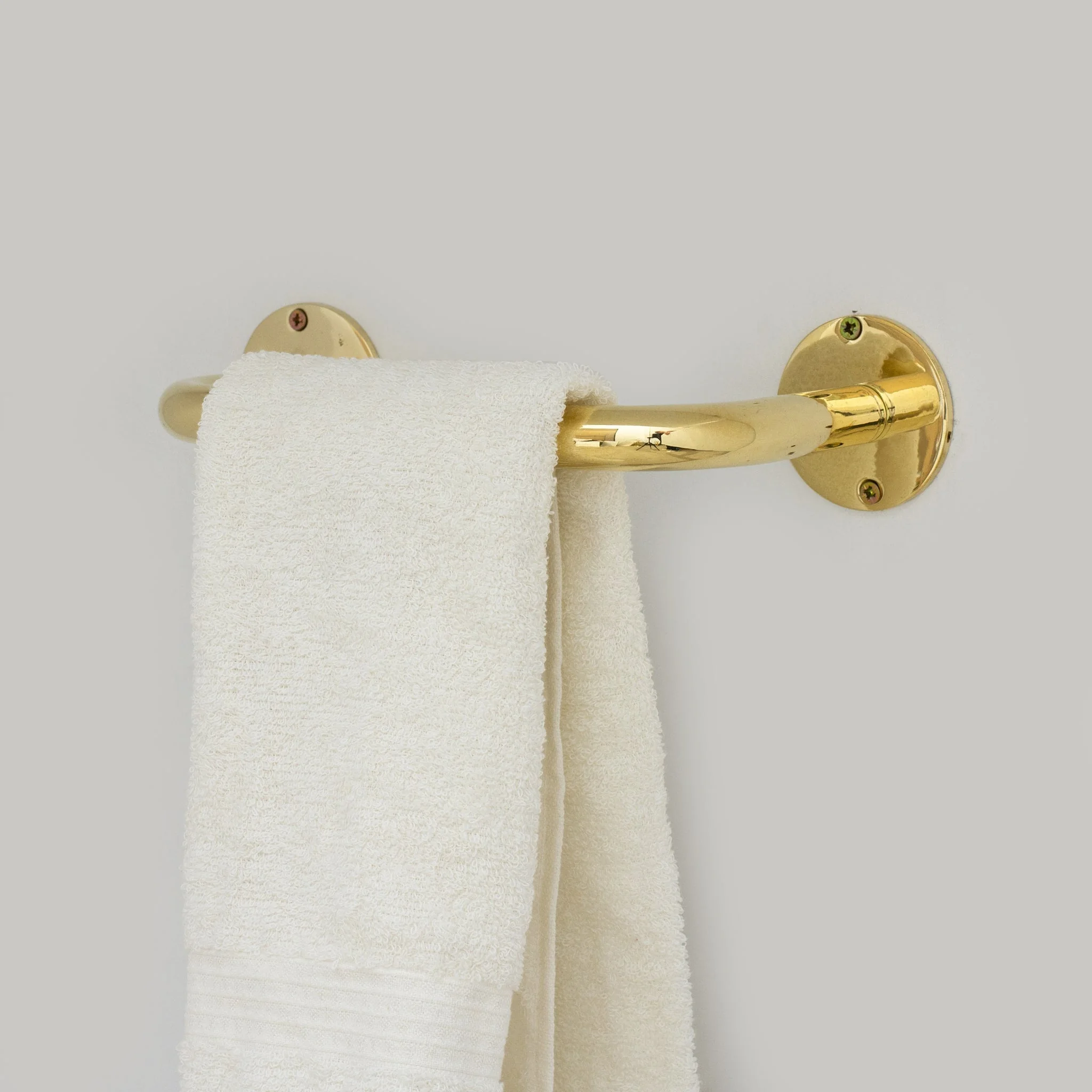 Cafe Curtain Rod Rosette Bracket & Solid Brass Ring Hardware