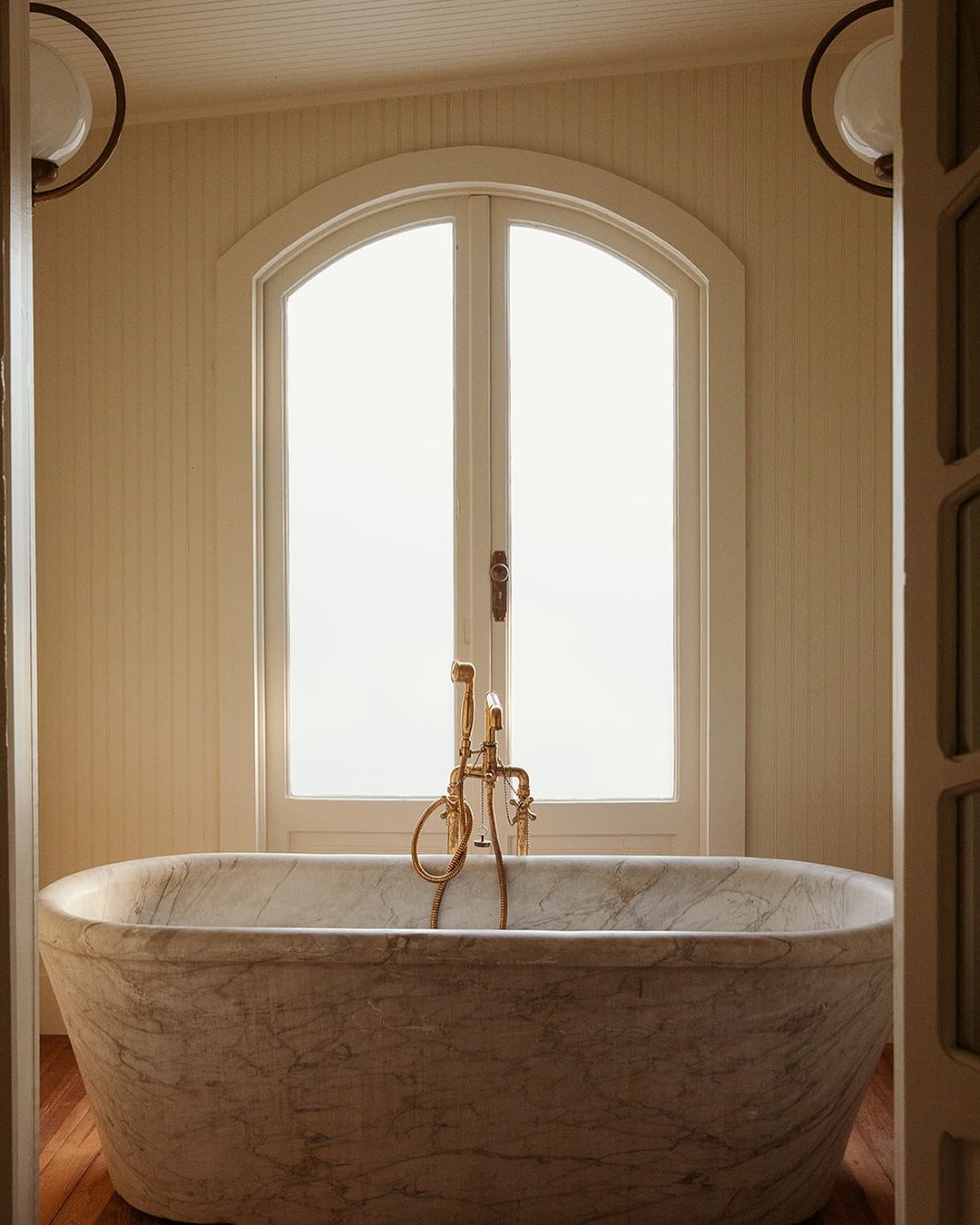 Handcrafted Freestanding Unlacquered Brass Tub Filler